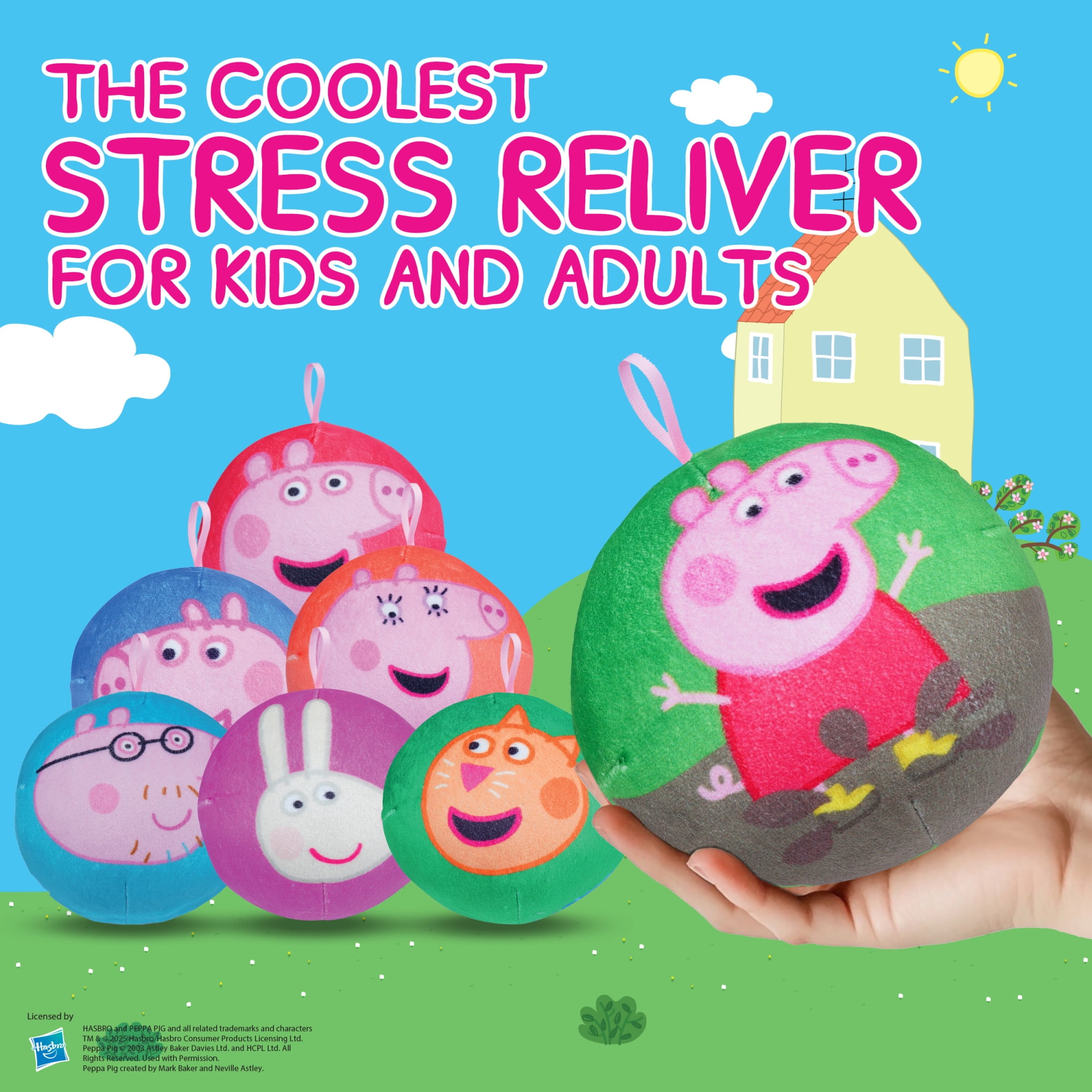 Miraball Bibi Peppa Pig, Surprise Egg Capsules with Memory Foam Expandable Plush Toys – 3.7" (9.5cm) Soft Collectibles with Surprises Each – Fun Gift for Kids, Parties & Holidays (Pack of 3)