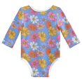 Long Single Roses Simple Colorful Flowers Baby's Pure Cotton Bodysuit Long Sleeves ...