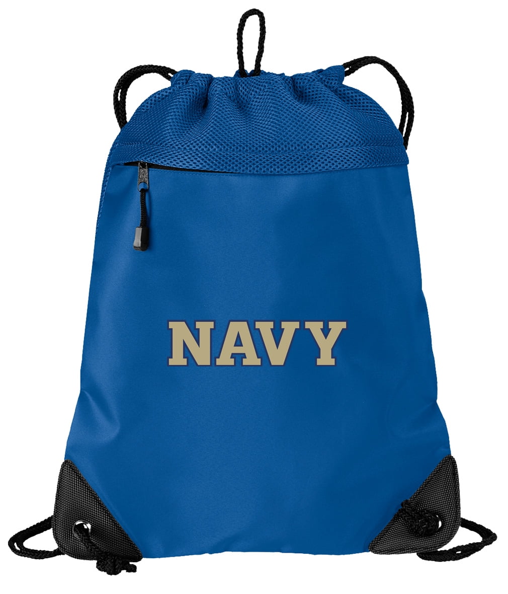 USNA Navy Drawstring Bag Naval Academy Cinch Backpack UNIQUE MESH & MICROFIBER