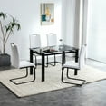 thumbnail image 1 of Dining Chairs Set Of 2, White PU Chair Modern Kitchen Chair With Metal Leg, 1 of 9