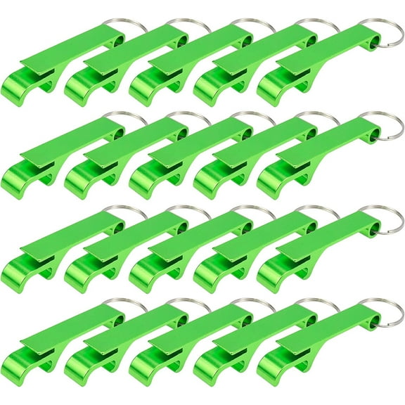20 Pcs Antler Design Bottle Opener Keychain Pendants, Aluminum Portable Keyring Beer Bottle Opener Pocket Small Bar Claw Beverage Multi-functional Tool, Green