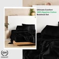 thumbnail image 2 of 100% Egyptian Long Staple Cotton Bedsheet Set, 700 Thread Count, 4-PC Sheets Set, Black Color, Twin Size, 15 Inch Deep Pocket of Fitted Sheet, Soft Sateen Weave Breathable, 2 of 7
