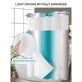 thumbnail image 4 of No Hook Cloth Fabric Shower Curtain with Snap in Liner, Turquoise Gray Ombre Waterproof Shower Curtains Set with See Through Top Window, Farmhouse Teal Gradient Modern Art Bath Curtains 36"x72", 4 of 6