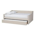thumbnail image 2 of Baxton Studio Haylie Queen Size Beige Upholstered Daybed with Trundle, 2 of 12
