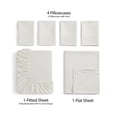 thumbnail image 4 of Sweet Home Collection 6 Piece Embossed Dobby Hotel Stripe Sheet Set, Twin - Beige / Off-White, 4 of 5