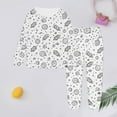thumbnail image 2 of Kids Colorable Pajamas DIY Children's Clothing Long Sleeve Crew Neck Top with Pajamas Pants Cute Funny Cartoon Print Cotton Pajamas to Color Kid Homewear Set for Girls 3-4 Years, 2 of 4