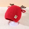 thumbnail image 6 of Christmas Baby Hat and Gloves, Cute Antler Hat Beanie with Gloves, 6 of 7