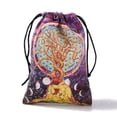thumbnail image 3 of Velvet Jewelry Drawstring Pouches Rectangle Gift Bags for Tartot Cards Storage Tree of Life Pattern 18x14cm, 3 of 4