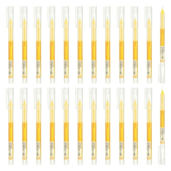 Uxcell 24Pcs Colored Gel Ink Pens, 0.5mm Extra Fine Point Smooth Writing Quick Drying Liquid Ink Rollerball Pens, Yellow