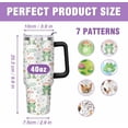 thumbnail image 2 of Frog Water Bottle Spill Proof Tumbler with Handle and Straw Lid Double Wall Insulated Stainless Steel Tumbler Coffee Mug Gift for Men Women Travel Cup for Car (Mushroom, 40OZ), 2 of 3