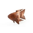 thumbnail image 3 of Wooden Hand Carved Koi Fish Statue Figurine Sculpture Art Home Decor Accent Handmade Handcrafted Seaside Tropical Nautical Ocean Coastal Decoration, 3 of 7