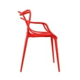 thumbnail image 6 of 2xhome Modern Contemporary Designer Dining Chair Molded Plastic Indoor Outdoor Patio Elbow Chair, Red, Set of 1, 1 piece, 6 of 6