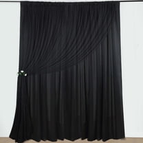 Efavormart 10ftx10ft Black Dual Layered Polyester Sheer Chiffon Backdrop Curtains With Rod Pockets