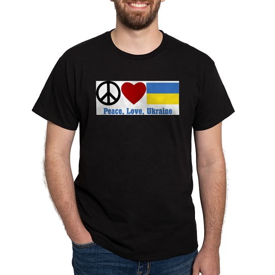 CafePress - Peace Love Ukraine Men's Value T Shirt - Men's Classic Cotton T-Shirts