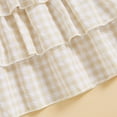 thumbnail image 4 of Ugoldhm Girls Chiffon Plaid Tiered Dress Flutter Sleeves Ruched Waist Summer A-Line Dress for Ages 2-8 Years, 4 of 8