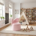 thumbnail image 4 of Guyou Cute Kids Storage Stool, Upholstered Kids Reading Chair with Butterfly Shaped Back, Faux Fur Toddler Chair with Storage for Playroom Kindergarten Bedroom, Pink, 4 of 9