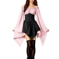 thumbnail image 5 of Kilaqueen Women's Strap Dress with Lace Up Bodice, Draped Bell Sleeves and Handkerchief Hem for Gothic Style Party, Festival and Events, 5 of 5