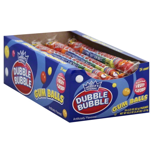 Tootsie Roll Dubble Bubble Gum Balls, 24 ea