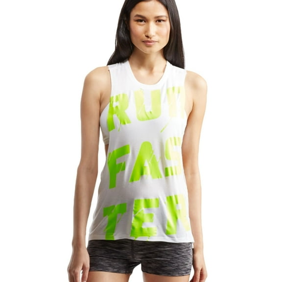 Aeropostale Womens Run Faster Muscle Tank Top, White, Juniors, Small