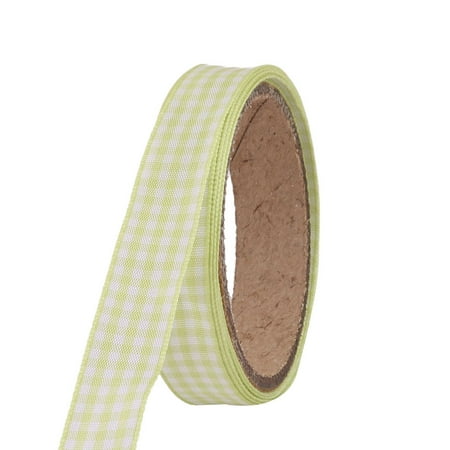 - Polyester Lattice Pattern Hair Band Sewing Handcraft Ribbon Roll Green 3 Yards