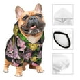 thumbnail image 3 of Lsque Colorful Roses Pattern Small Dog Sweater Hoodies Pet Grey Hooded Soft Fleece Sweatshirts with Pocket Fall Winter Puppy Cat Sweaters Warm Clothes-Medium, 3 of 7