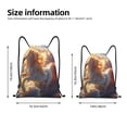 thumbnail image 2 of Kdxio Rainbow Cloud White Horse Print Drawstring Backpack Bag,Waterproof Draw String Back Sack, Gym Drawstring Bags Swim Bag For Unisex, 2 of 5