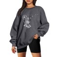 thumbnail image 1 of Gibobby Sudadera mujer Sudadera de Manga Larga para Mujer de Gran tamaño de otoño de Talla Grande Holgada Cuello Redondo atlético Y-2K(Gris oscuro,M), 1 of 3