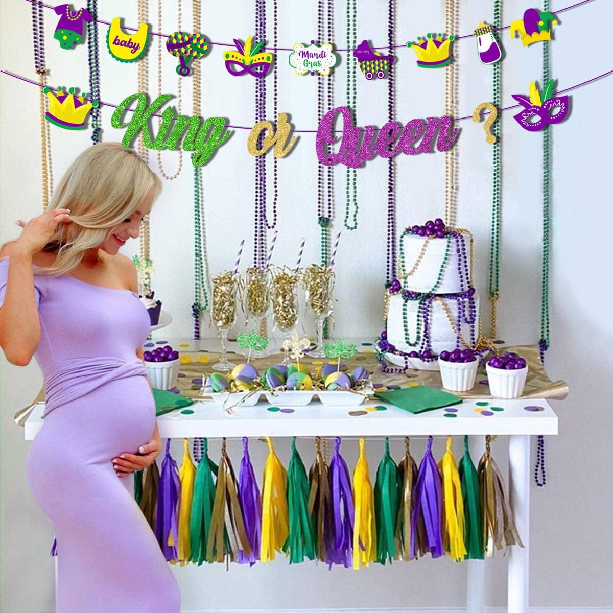 Mardi gras sales baby shower decorations