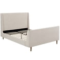 thumbnail image 2 of Aubree Queen Upholstered Fabric Sleigh Platform Bed - Beige, 2 of 5