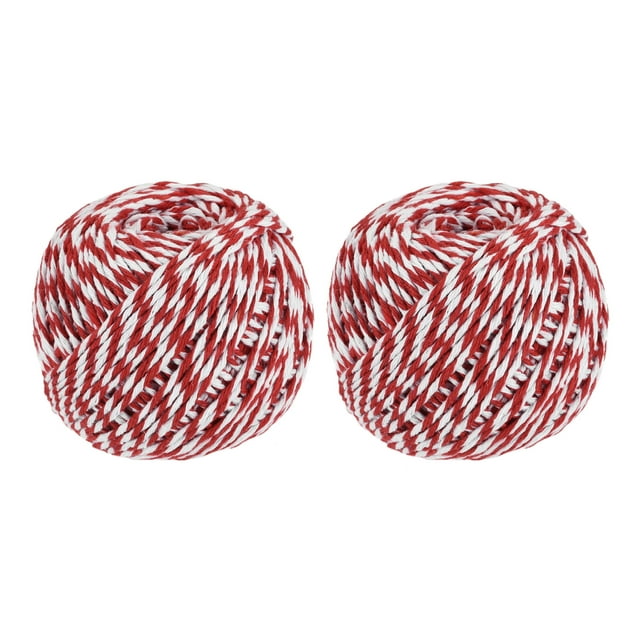Cordel Embalaje Unique Bargains 75M/82 Yardas Rojo y Blanco Paquete de 2