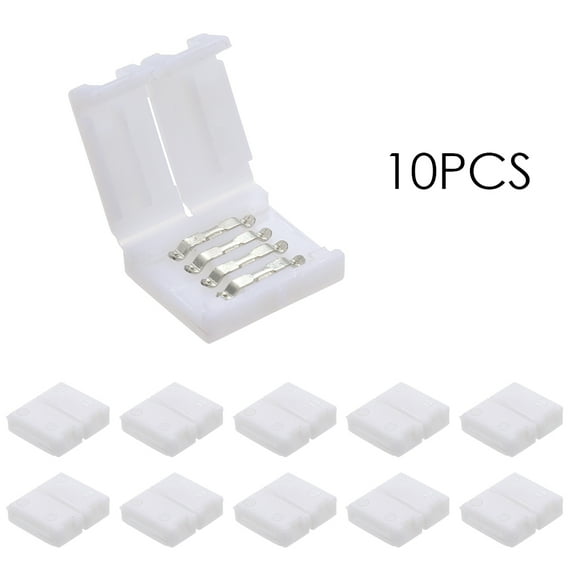 Leyfeng 4 Pins RGB LED Strip Connector Quick Splitter 10 Pack White