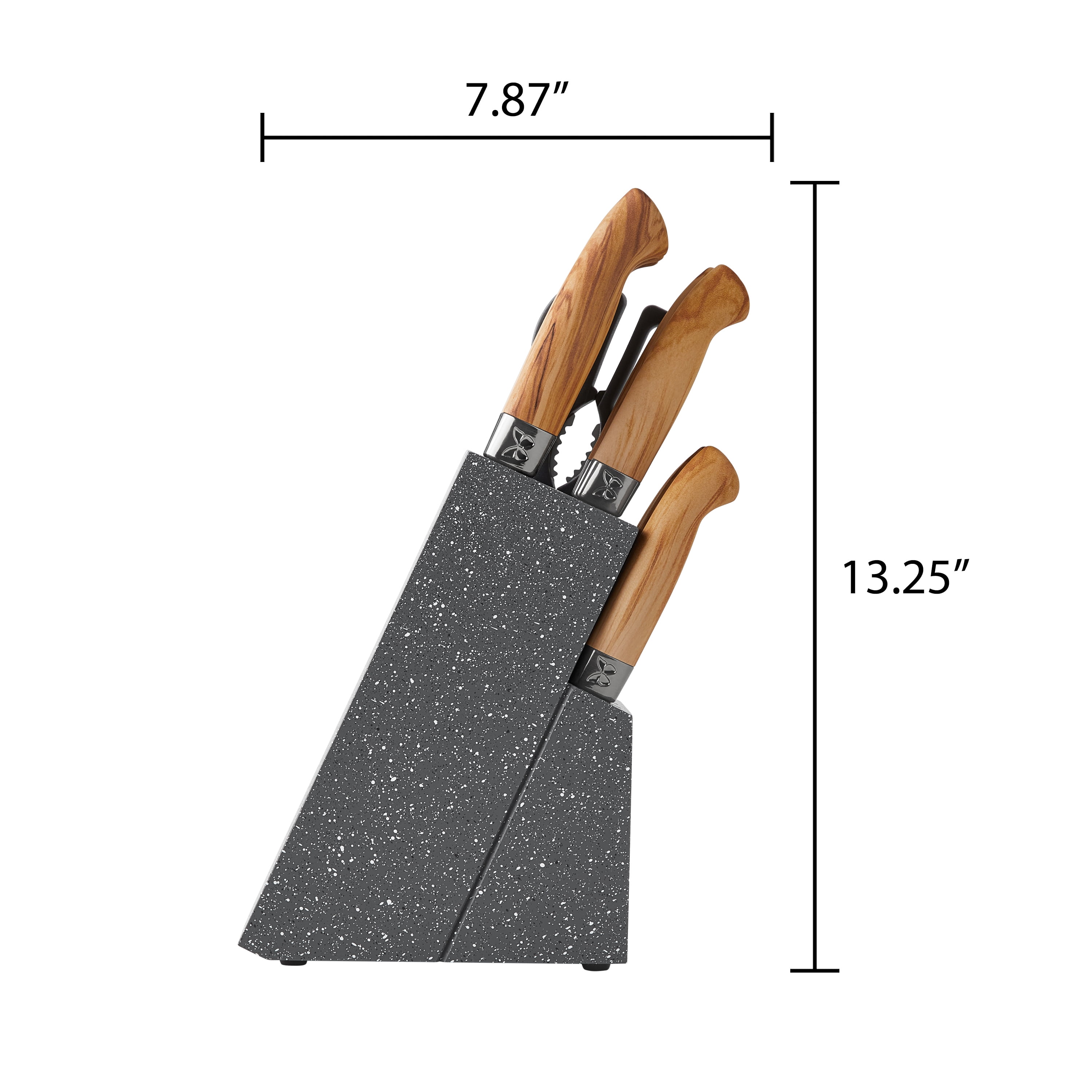 The Pioneer Woman 11-Piece Stainless Steel Knife Block Set, Charcoal Speckle