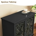 thumbnail image 4 of MROJISC 31.5" Tall 2-Door Openwork Carving Accent Cabinet with Solid Wood Legs, Black, 4 of 5