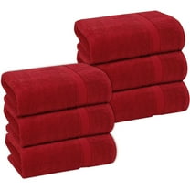 GOLD TEXTILES Premium Bath Towels 24x50 - Red Pack of 6 | Soft, Absorbent, 100% Cotton Towels for Home & Spa