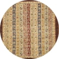 thumbnail image 1 of Ahgly Company Indoor Round Abstract Sienna Brown Abstract Area Rugs, 3' Round, 1 of 6