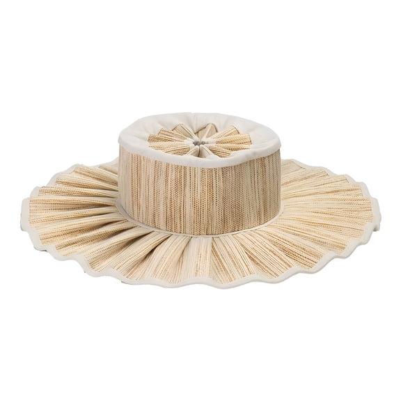 TELOLY Foldable Pleated Belt Strap Big Brim Hat Ladies Beach Travel Sun Shade Straw Hat Beach Hats