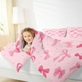thumbnail image 3 of jejeloiu Ribbon Bow Tie Queen Comforter Set,Pink Princess Bowknot Bedding Sets,Fairy Tale Theme Bedding Comforter Set,Lightweight Room Decorative Reversible,3 Pieces, 3 of 7