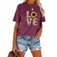 thumbnail image 2 of Anbech Sunflower T-Shirt for Women Graphic Butterfly Printed Short Sleeve Tee Tops with Crew Neck, 2 of 4