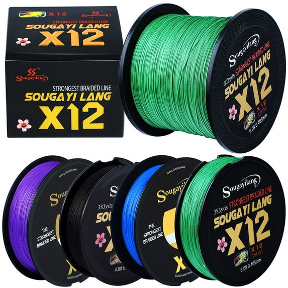 Sougayilang 12 Strands Braided Fishing Line X12 150M 350M 550M PE Fishing Line 20-103LB Multifilament Fishing Line Smooth