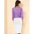thumbnail image 3 of AllegK Dde San Patricio Cárdigan Toreras Top De Encaje Floral Transparente Man3/4 Elegante PaMujer PúrpuS, 3 of 6