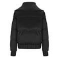 thumbnail image 4 of Vêtements d'Automne pour Femmes, Veste d'Hiver Décontractée Unie à Col Rabattu Coupe-Vent Chaude Matelassée, Manteau pour Femmes, 4 of 7