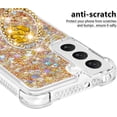 thumbnail image 4 of Glitter Clear Sparkly Bling Case for Samsung Galaxy S23 5G for Women Girls, Flowing Liquid Quicksand Cover with Diamond Ring Holder Case for Samsung Galaxy S23 5G  Gold, 4 of 14