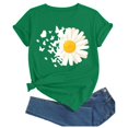 thumbnail image 2 of felwors Plus Size Graphic Tees Women Cute Dandelion Short Sleeve T-Shirt Crewneck Ladies Tee Tops (Green, S), 2 of 7