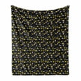 thumbnail image 1 of Forest Soft Flannel Fleece Throw Blanket, Butterflies Blow Flower Lilly Botany Enchanted Nature Meadow, Cozy Plush for Indoor and Outdoor Use, 50" x 70", Charcoal Grey Pink and Yellow, by Ambesonne, 1 of 5