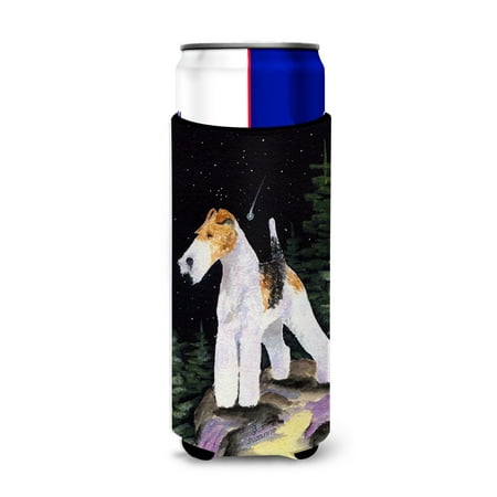

Caroline s Treasures SS8503MUK Starry Night Fox Terrier Ultra Hugger for slim cans Slim Can multicolor