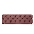 thumbnail image 2 of Newest 50.75" Blush Velvet Storage Ottoman - Modern Glam Design with Diamond Tufting for Living Room & Entryway, 2 of 6