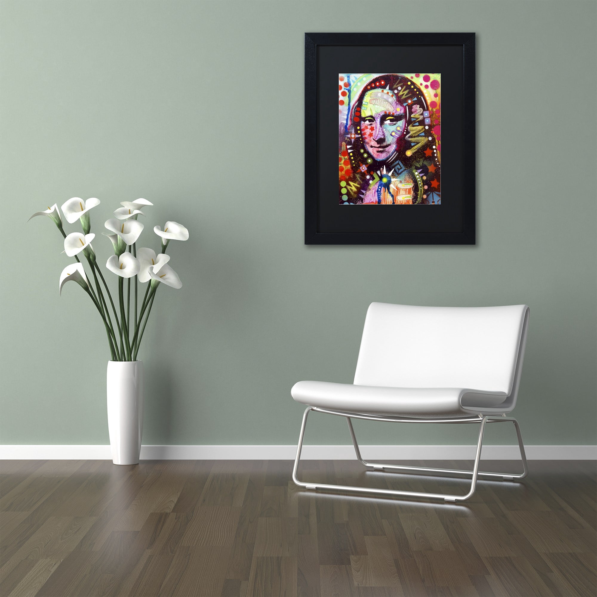 Trademark Fine Art "Mona Lisa" Canvas Art by Dean Russo, Black Matte, Black Frame