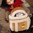 thumbnail image 6 of Carrier Bag Backpack Pet Winter Outdoor Carriers Plush Reindeer Bag with Hand Warmers, Pet Travel Carrier for Cats,Dogs Puppy Comfort Portable Pet Bag, 6 of 6