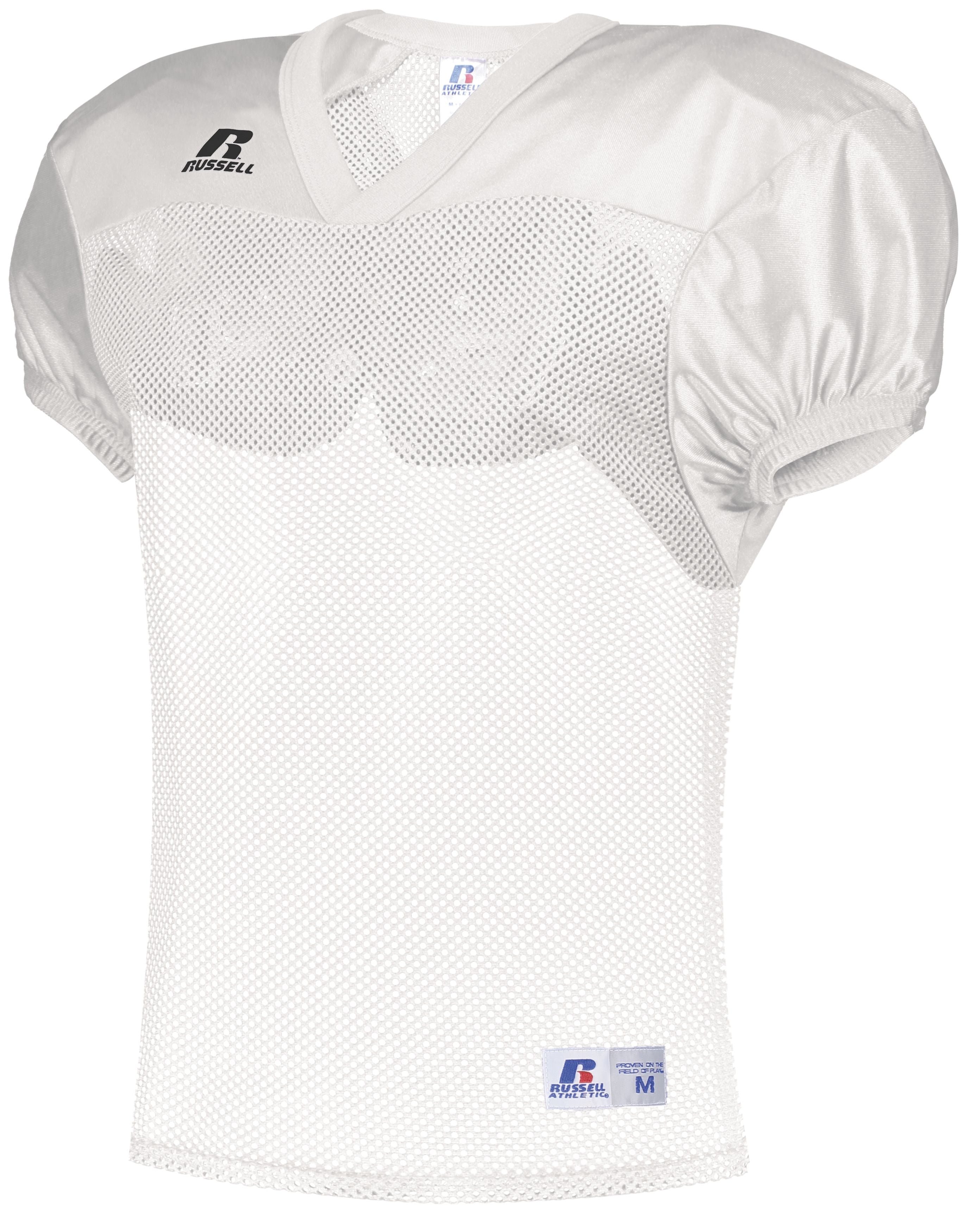 Football Practice Jersey Cropped Over Pads V Neck Mesh Mens Russell Athletic 