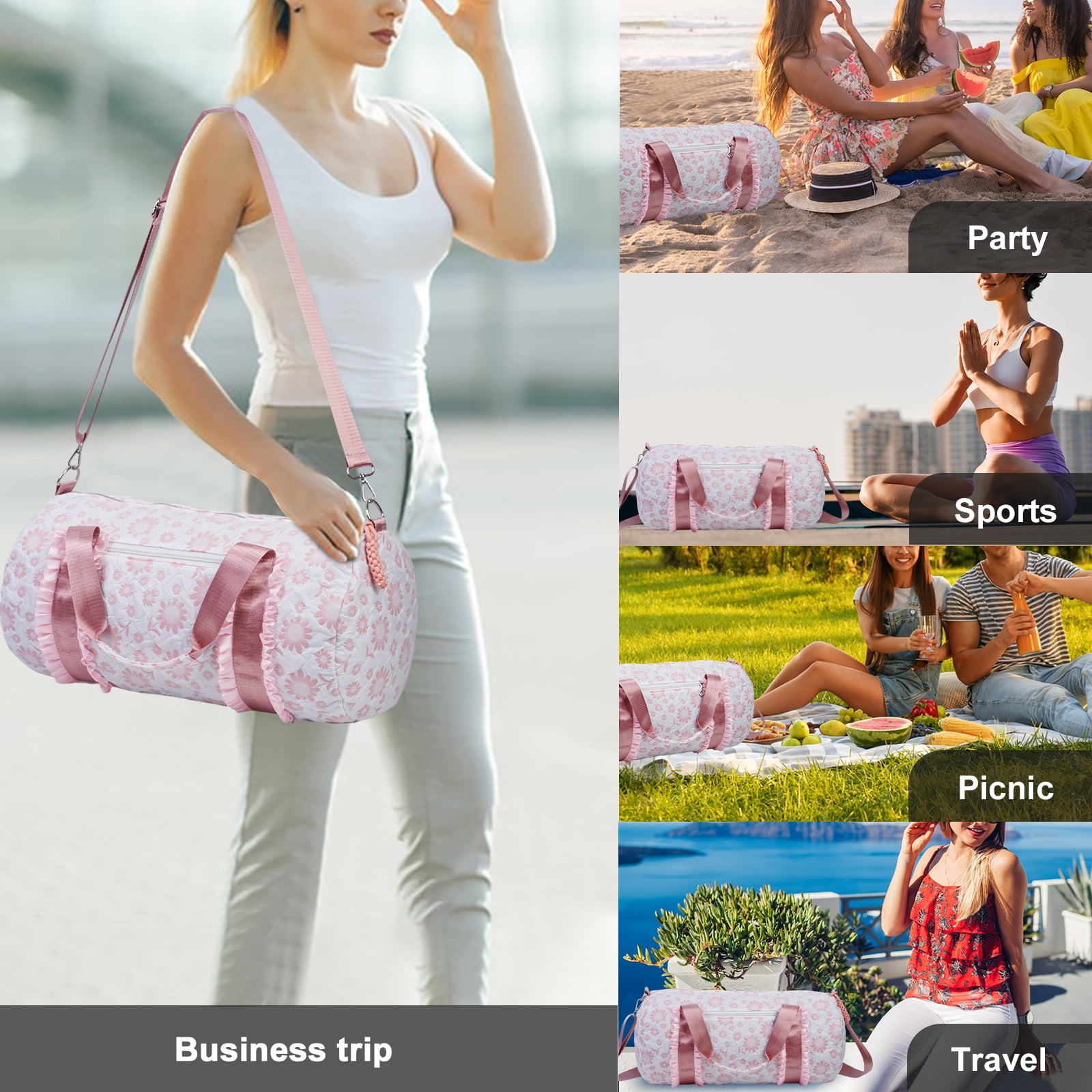 2pcs Oxford Travel Tote Bag Set for Women, Lightweight Weekender Duffel, Ideal for Carry-On, Overnight Trips, Gym, Daily Commute, Crossbody Bags